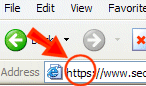photo of address bar showing website security